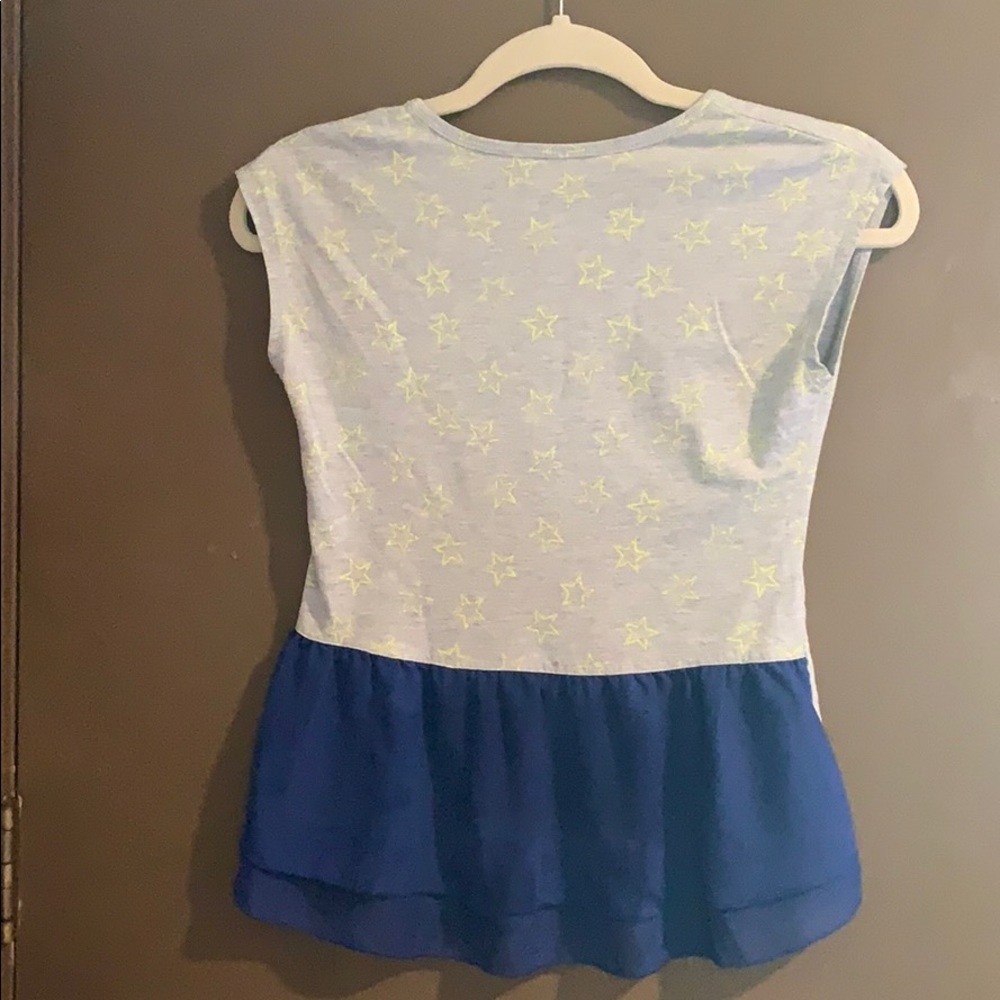 Circo grey with yellow star shirt with blue ruffle sz 10 EUC